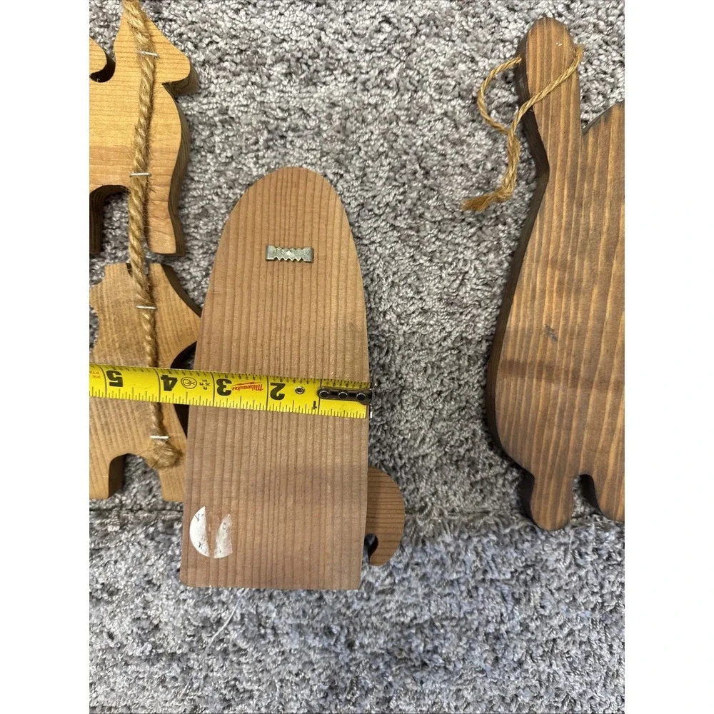 Noah's Ark Hand Painted Wood Hanging Decor Vtg Lot Of 4 See Description